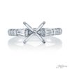 Diamond semi-mount tapered baguette and round diamonds