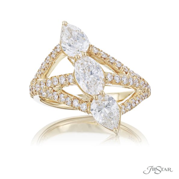 Diamond ring oval and pear diamonds unique design