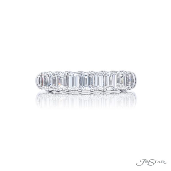 Diamond Wedding Band Emerald-Cut 1.55 ctw. Shared Prong