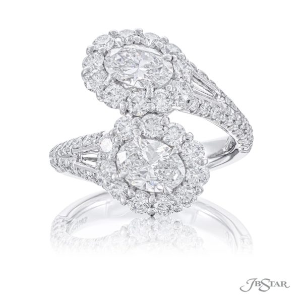 Twogether oval diamond ring micro pave setting certified