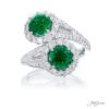 Twogether round emerald and diamond ring