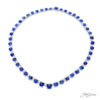 Platinum Cabochon Sri Lankan Sapphire and Diamond Certified Necklace