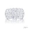 Iconic Three-Row Diamond Band | Marquise and Pear-Cut Diamonds in Platinum