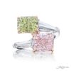 Fancy Pink & Green Diamond Twogether Ring