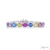 Platinum Oval Sri Lankan Multi-Color Sapphires and Diamond Bracelet