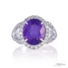 Purple sapphire and diamond ring 6.00ct oval purple sapphire