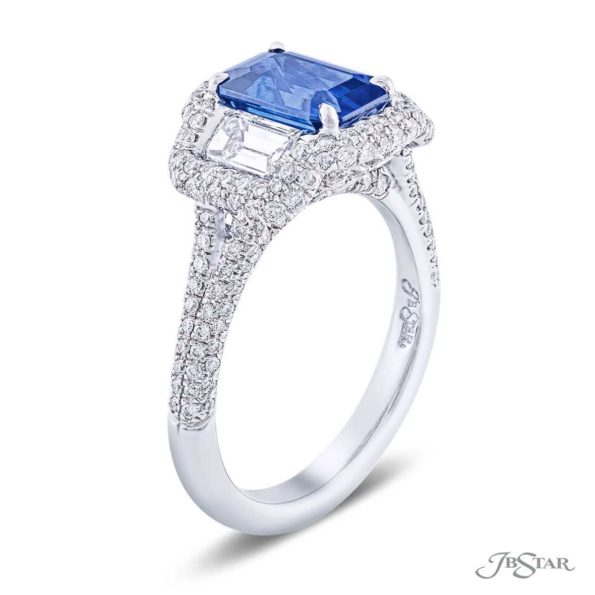 Sapphire and diamond ring 2.10ct. emerald sapphire