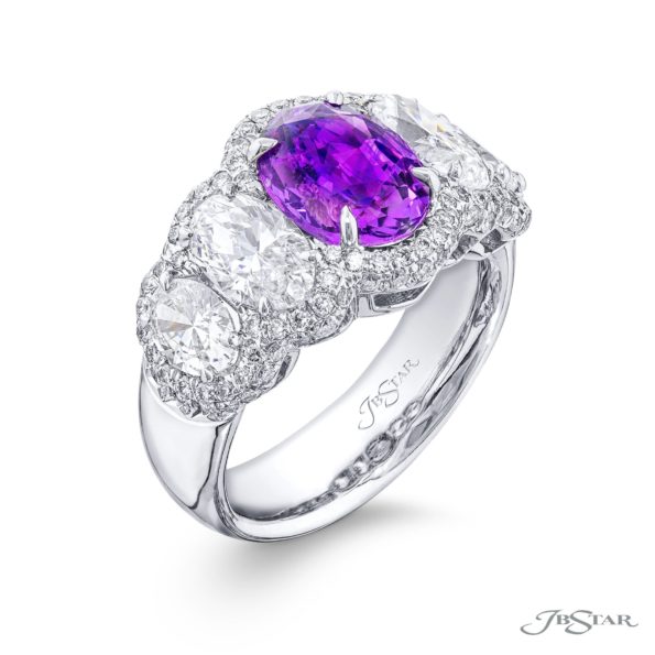 Purple sapphire 2.54ct oval no heat purple sapphire