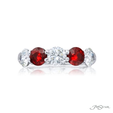 Elegance Elevated: Iconic Single-Row Ruby and Diamond Band Elegance Elevated: Iconic Single-Row Ruby and Diamond Band