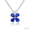 Exquisite Style: One-of-a-Kind 3.16 ctw Sapphire Butterfly Pendant  Pear-Shaped Sapphires & Round Diamonds in Pure Platinum