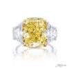 Fancy Yellow Diamond Engagement Ring 10.02 ct. Cushion Cut