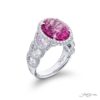 5.74 ct No-Heat Oval Pink Sapphire and Diamond Ring