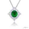 Exquisite Style: Unique 1.72 ct. Certified Encircled Emerald Pendant  Emerald-Cut Emerald with Oval & Round Diamonds in Pure Platinum