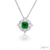 Platinum Emerald-Cut Certified Colombian Emerald Pendant