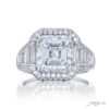 Platinum 4.64 ct Square Emerald Cut Diamond Engagement Ring