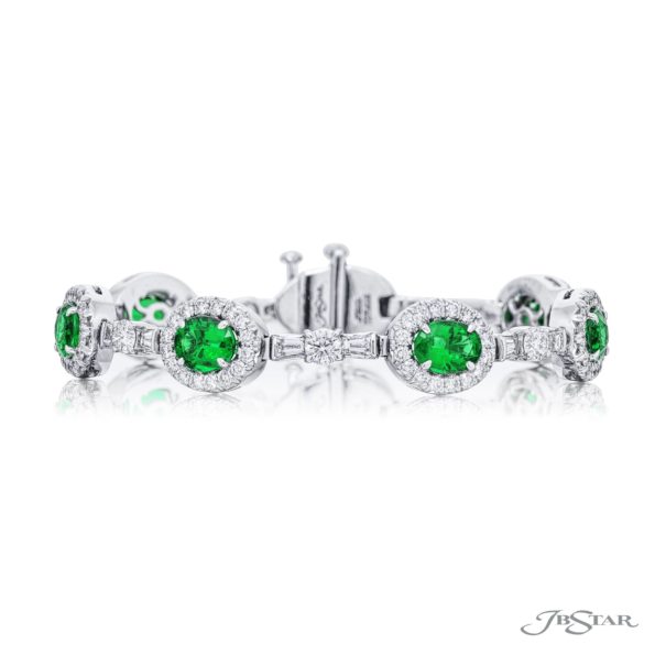 Oval Emerald and diamond bracelet