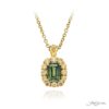 Exquisite Style: One-of-a-Kind 4.17 ct. Certified No-Heat Green Sapphire and Fancy Yellow Diamond Pendant