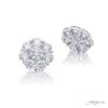 Magnificent Round Diamond Halo Stud Earrings in Platinum