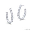 Timeless Emerald-Cut Diamond Hoop Earrings in Platinum