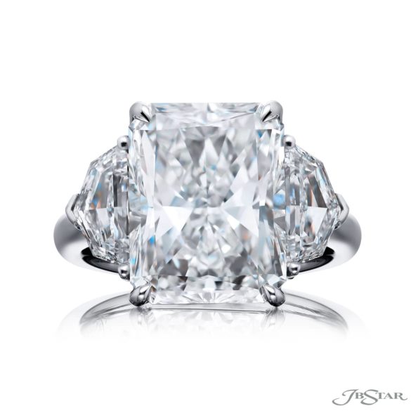 6.42 ct GIA Certified Radiant-Cut Diamond Ring | Fancy Epaulet Diamond Accents in Platinum | Stunning Design by Jb Star
