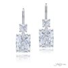 7.03 ctw. GIA-Certified Radiant-Cut Diamond Drop Earrings with Cushion-Cut Accents in Platinum