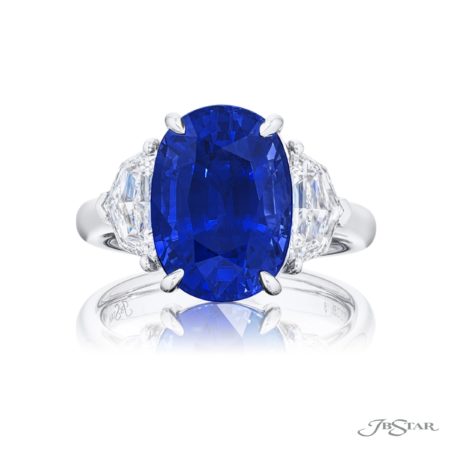 7.43 ct Certified Sri Lankan Sapphire & Diamond Ring | Oval Sapphire with Epaulet Diamonds in Platinum | Breathtaking Radiance by Jb Star 7.43 ct Certified Sri Lankan Sapphire & Diamond Ring | Oval Sapphire with Epaulet Diamonds in Platinum | Breathtaking Radiance by Jb Star