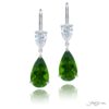 7.75 ctw. Certified Vivid Green Pear-Shaped Emerald and Diamond Drop Earrings in Platinum