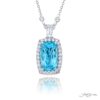 Exquisite Style: Our One-of-a-Kind Paraiba & Diamond Pendant  5.69 ct Certified Cushion-Cut Paraiba Edged in Micro Pav Handcrafted in Pure Platinum