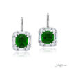 Timeless Certified Cushion-Cut Emerald & Diamond Earrings in Platinum