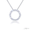 Exquisite Style: Signature Diamond Circle Pendant  Emerald-Cut & Oval-Cut Diamonds in Pure Platinum