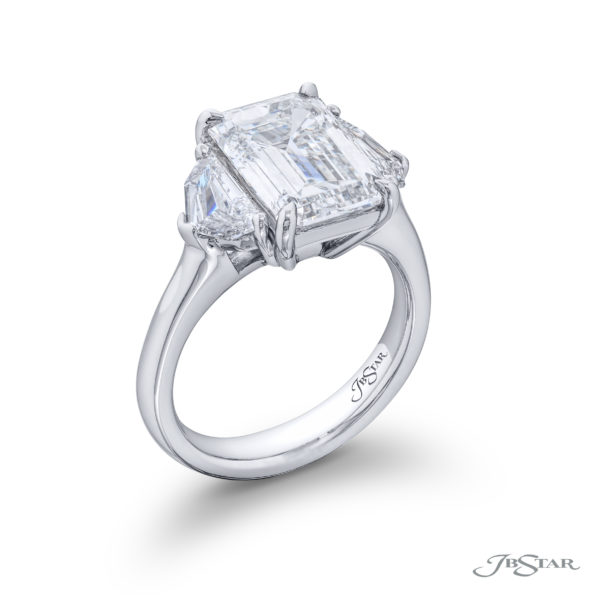 4.22 ct GIA Certified Diamond Ring | Emerald-Cut Diamond with Epaulet Diamonds in Platinum | Dazzling Brilliance by Jb Star