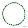 One-of-a-Kind Certified Emerald and Diamond Necklace  22 Emerald-Cut Emeralds & Diamonds in Shared Prongs Handcrafted in Pure Platinum