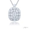 Exquisite Style: One-of-a-Kind 1.97 ct Cushion-Cut Diamond Pendant with Triple Row of Round and Oval Diamonds in Platinum