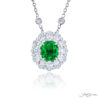 Exquisite Style: Our Timeless Oval-Cut Emerald and Diamond Pendant  1.35 ct Certified No-Heat Colombian Emerald with Oval-Cut Diamonds in Pure Platinum