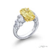Dazzling 4.01 ctw Fancy Yellow Diamond Engagement Ring with Graduated Ovals in Platinum