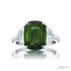 4.28 ct Certified Vivid Green Zambian Emerald & Diamond Ring | Cushion-Cut Emerald with Epaulet Diamonds in Platinum | Breathtaking Radiance by Jb Star