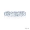 Cushion Cut Diamond Eternity Ring Platinum Prong Setting