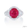 4.01 ct Burma Ruby and Diamond Ring in Platinum Fancy Color