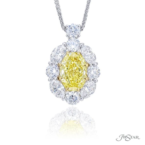 Oval Cut Fancy Yellow Diamond Pendant 3.20 ct. GIA