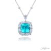 Exquisite Style: 3.78 ct Paraiba and Diamond Pendant with Pear-Shaped Diamonds in Platinum
