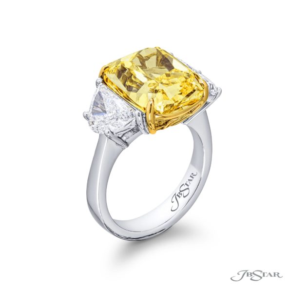 Fancy Yellow Diamond Engagement Ring 10.02 ct. Cushion Cut