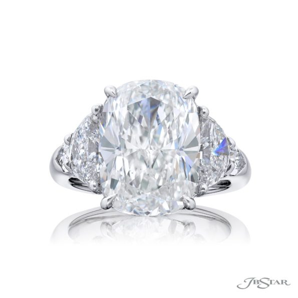 8.03 ct GIA Certified Cushion-Cut Diamond Engagement Ring | Half-Moon & Shield Diamonds in Platinum | Dazzling Design by Jb Sta