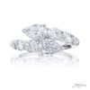 Two Row Diamond Ring GIA certified Pear & Oval Cut 1.40 ctw