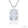 Exquisite Style: Timeless 3.01 ct. GIA Certified Diamond Pendant  Emerald-Cut Center & Tapered Baguette Diamonds in Pure Platinum