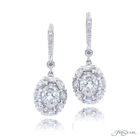Timeless GIA-Certified Oval Diamond Drop Earrings with Micro Pave Accents in Platinum Timeless GIA-Certified Oval Diamond Drop Earrings with Micro Pave Accents in Platinum