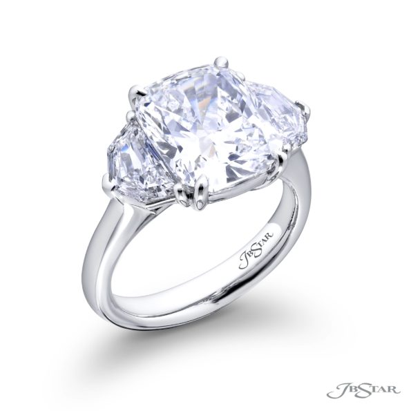 5.29 ct GIA Certified Diamond Ring | Cushion-Cut Diamond with Epaulet Diamonds in Platinum | Dazzling Brilliance by Jb Star