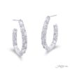 Timeless Emerald-Cut Diamond Hoop Earrings in Platinum