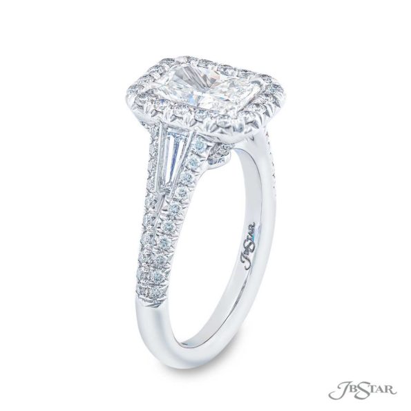 Platinum 2.37 ct Emerald Cut Diamond Engagement Ring