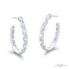 Timeless Oval-Cut Diamond Hoop Earrings in Platinum