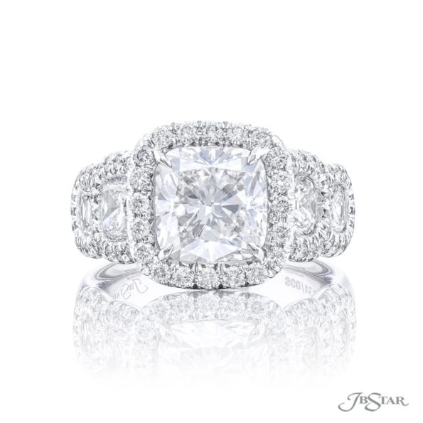 Diamond Engagement Ring 2.35 ct. GIA Cushion Cut Micro Pave